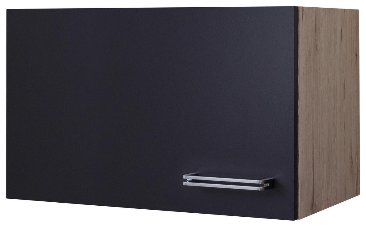 Küchenoberschrank Anthrazit/Eiche - Edelstahlfarben/Eichefarben, MODERN, Holzwerkstoff/Metall (60/32/32cm) - FlexWell