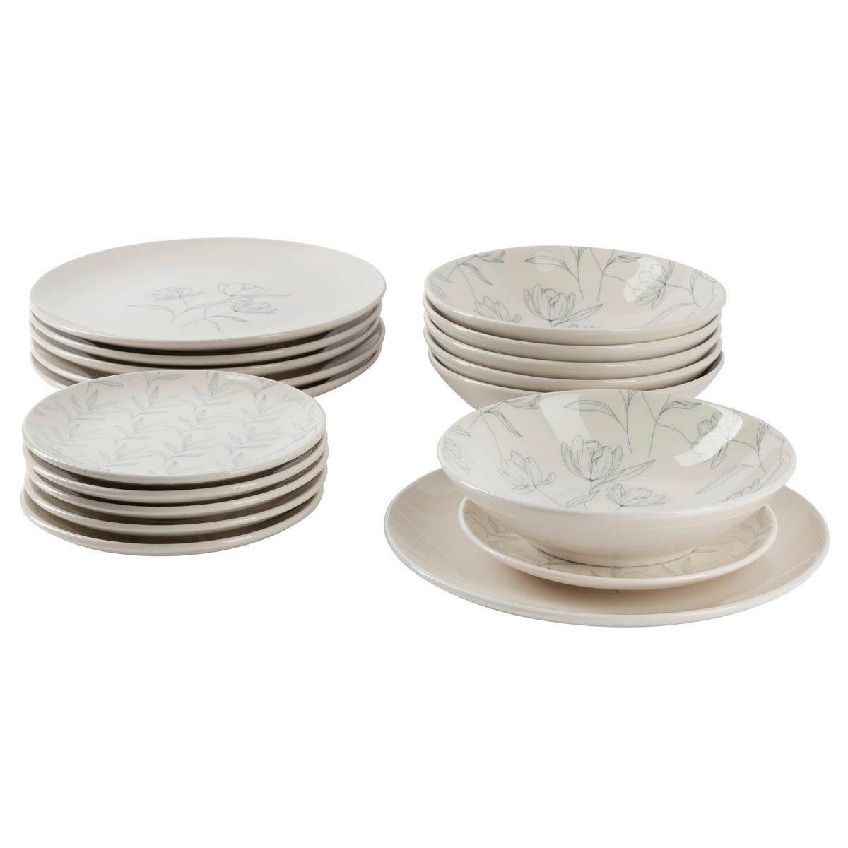 ZASTAWA STOŁOWA FLOWER - biały, Lifestyle, ceramika - Novel