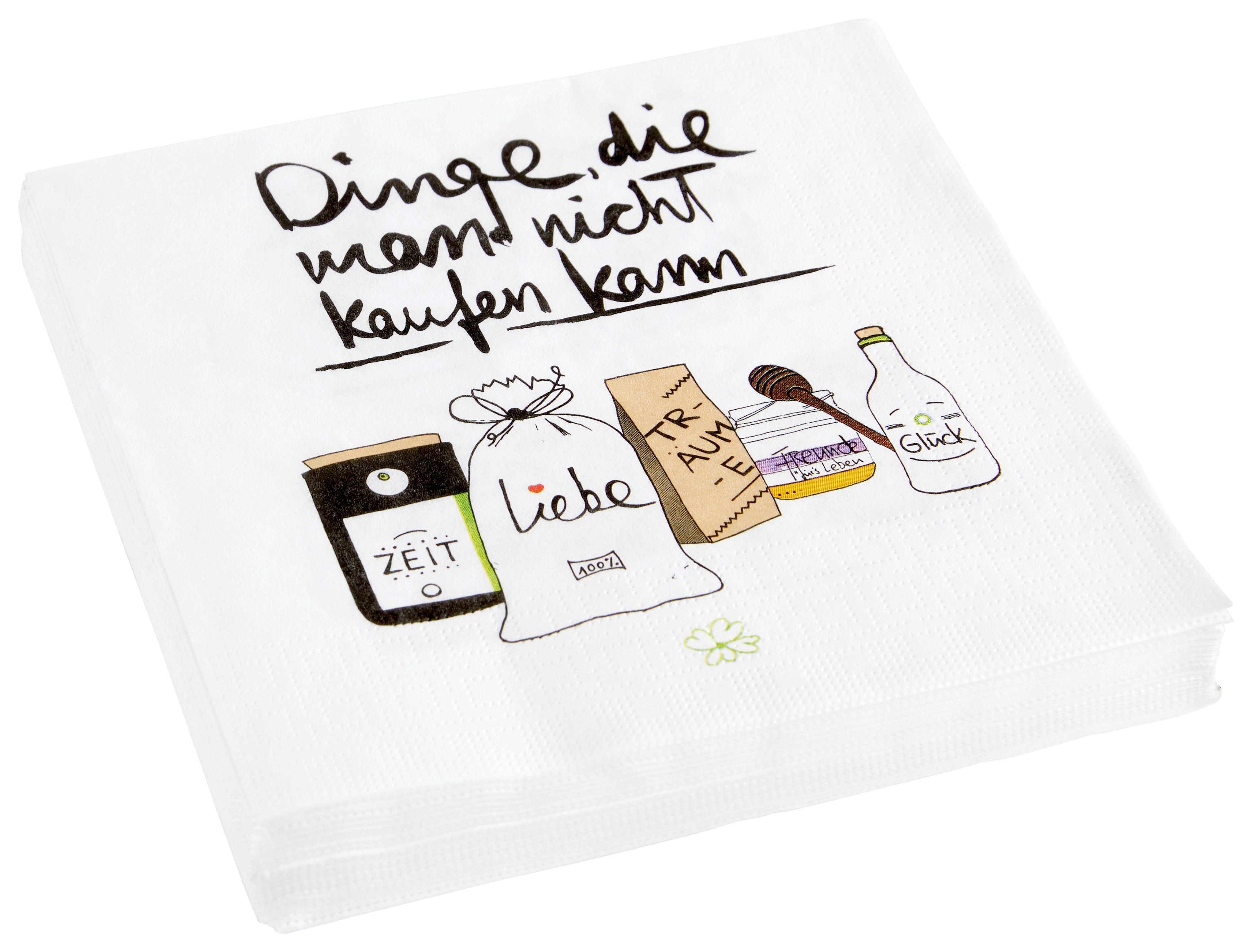 Serviette Laura in Weiss - Multicolor, Papier (33cm)