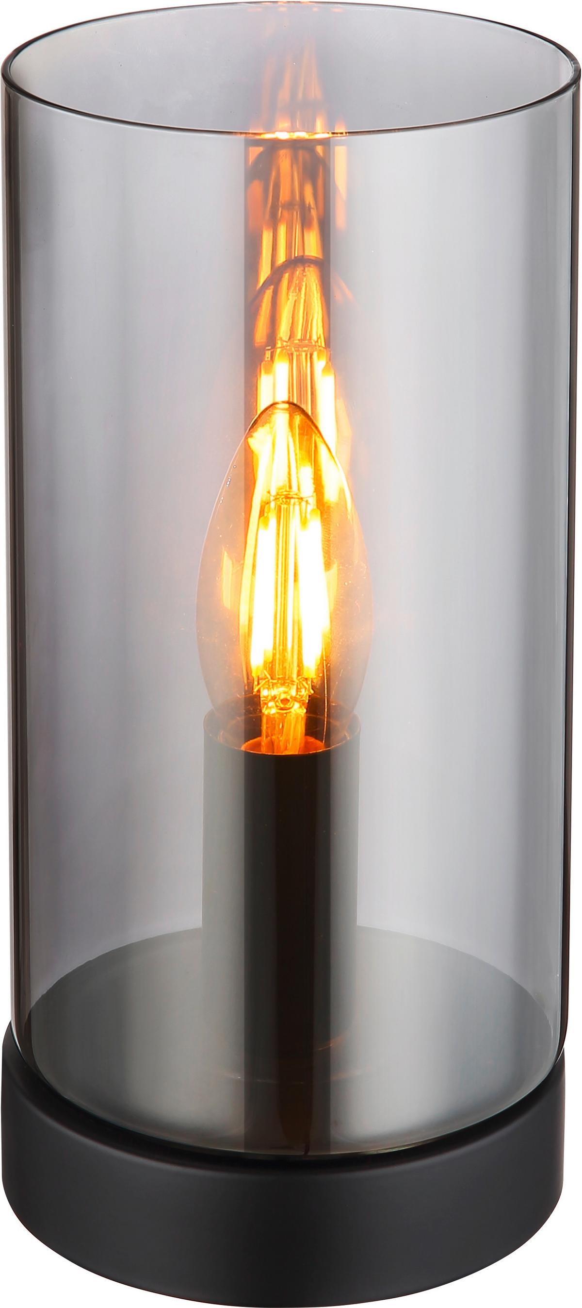 Tischleuchte 21002T max. 25 Watt - Schwarz, Basics, Glas/Metall (11/22,5cm) - Globo