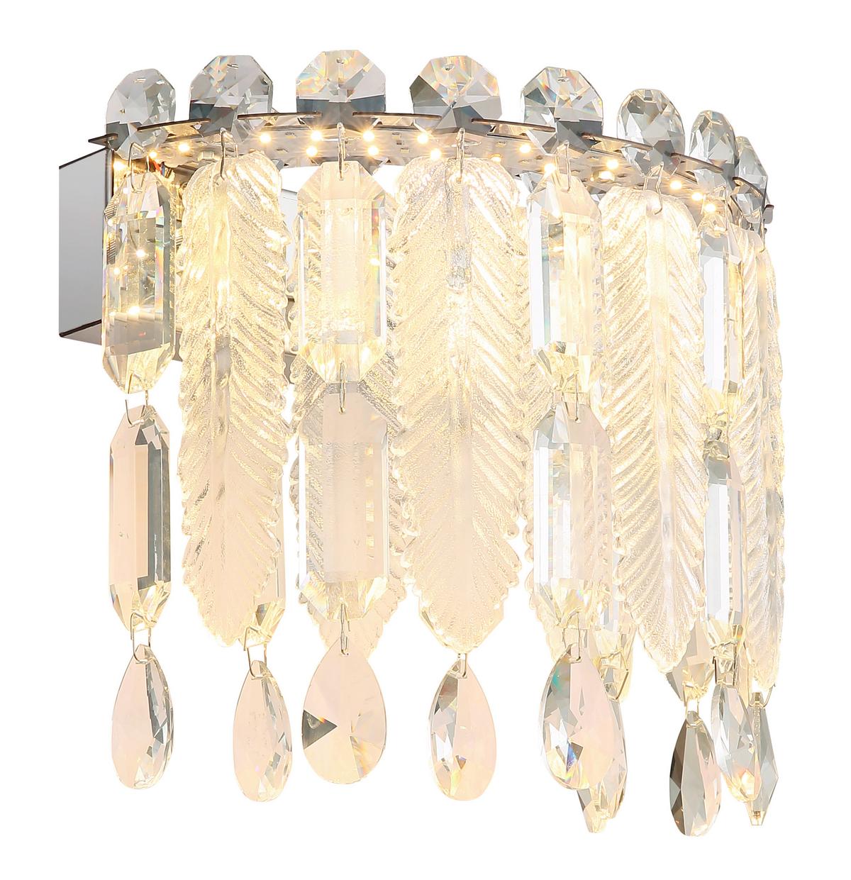 LED-Wandleuchte Klunka Klar/Chromfarben max. 12 Watt - Klar/Chromfarben, Konventionell, Glas/Metall (28/17/24,5cm) - Globo