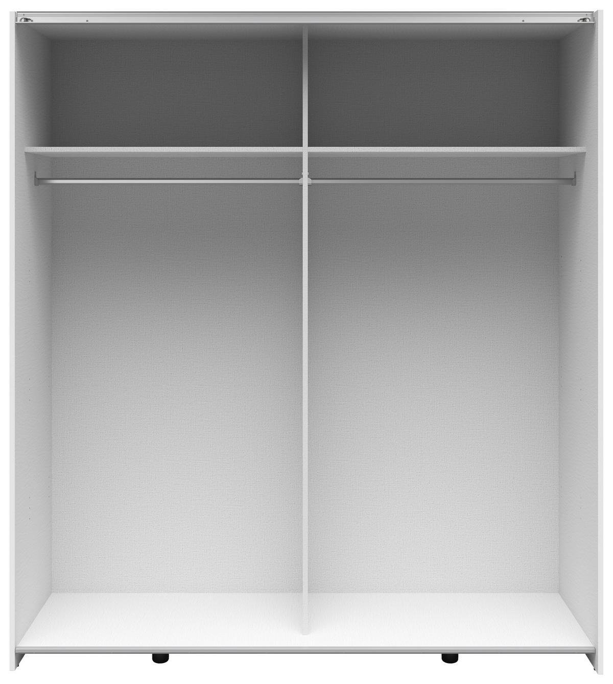 Schwebetürenschrank Time Weiß - Silberfarben/Weiß, Holzwerkstoff/Kunststoff (170/191/59cm) - Based