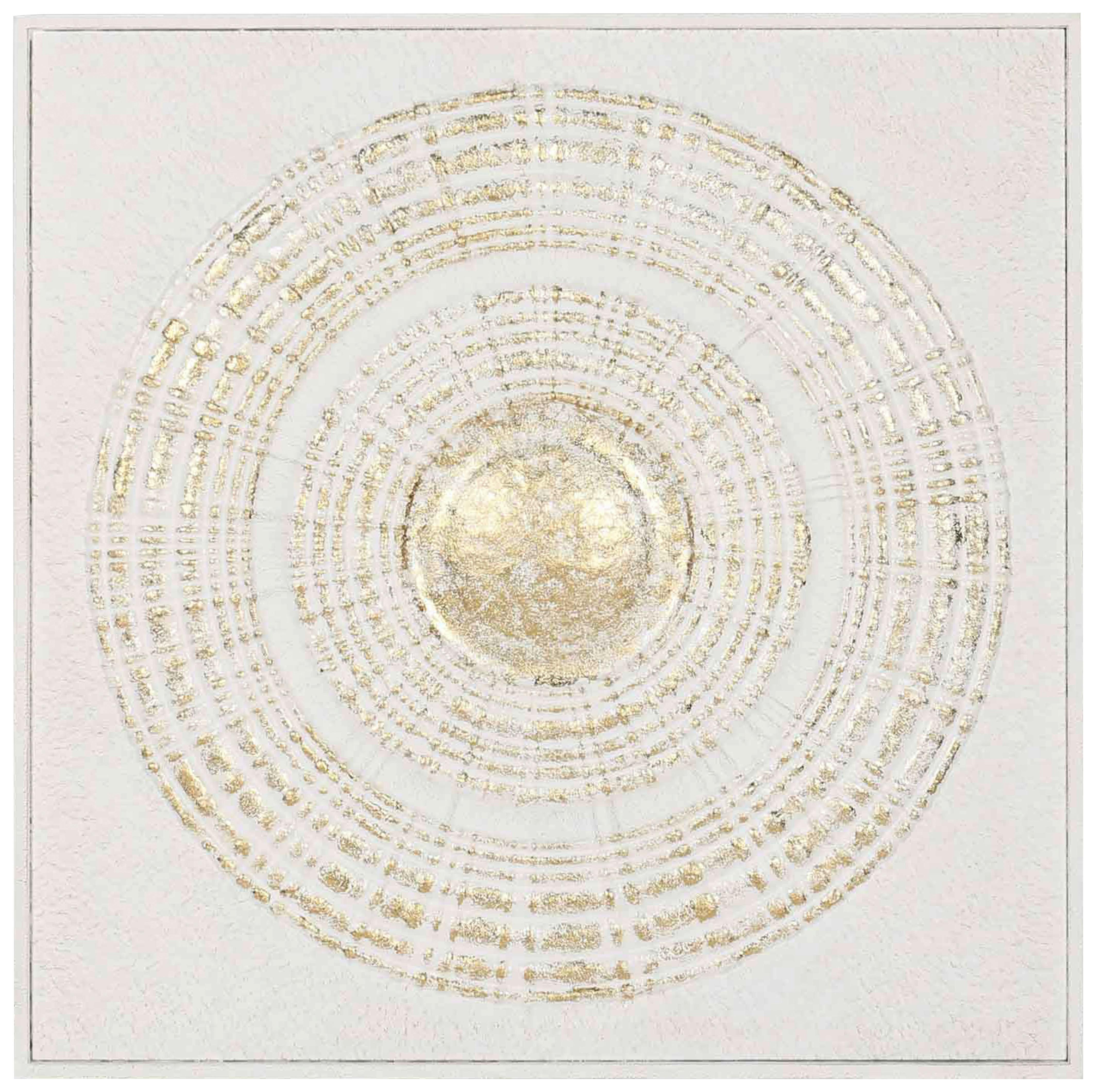 Wanddeko Golden Eye Weiss/Goldfarben ca. 90x90cm - Weiss/Goldfarben, Modern, Metall (90/3/90cm) - Mömax