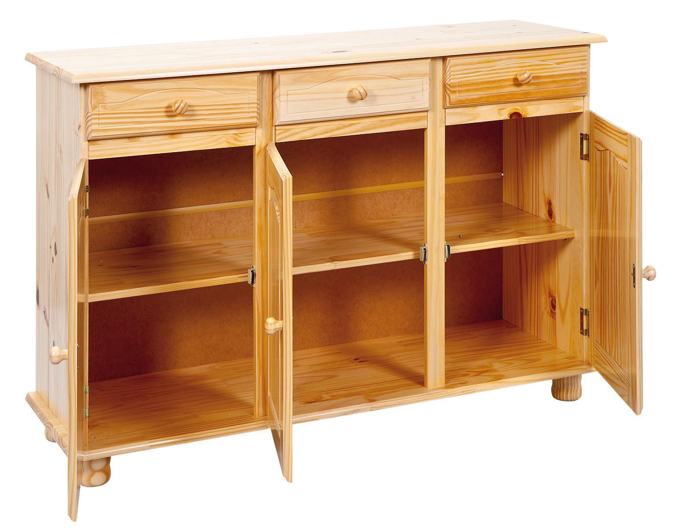 Rustikalna Komoda Abaco, Masiven Bor, Naravna Barva - naravne barve, Trendi, les (130/87/43cm) - Livetastic