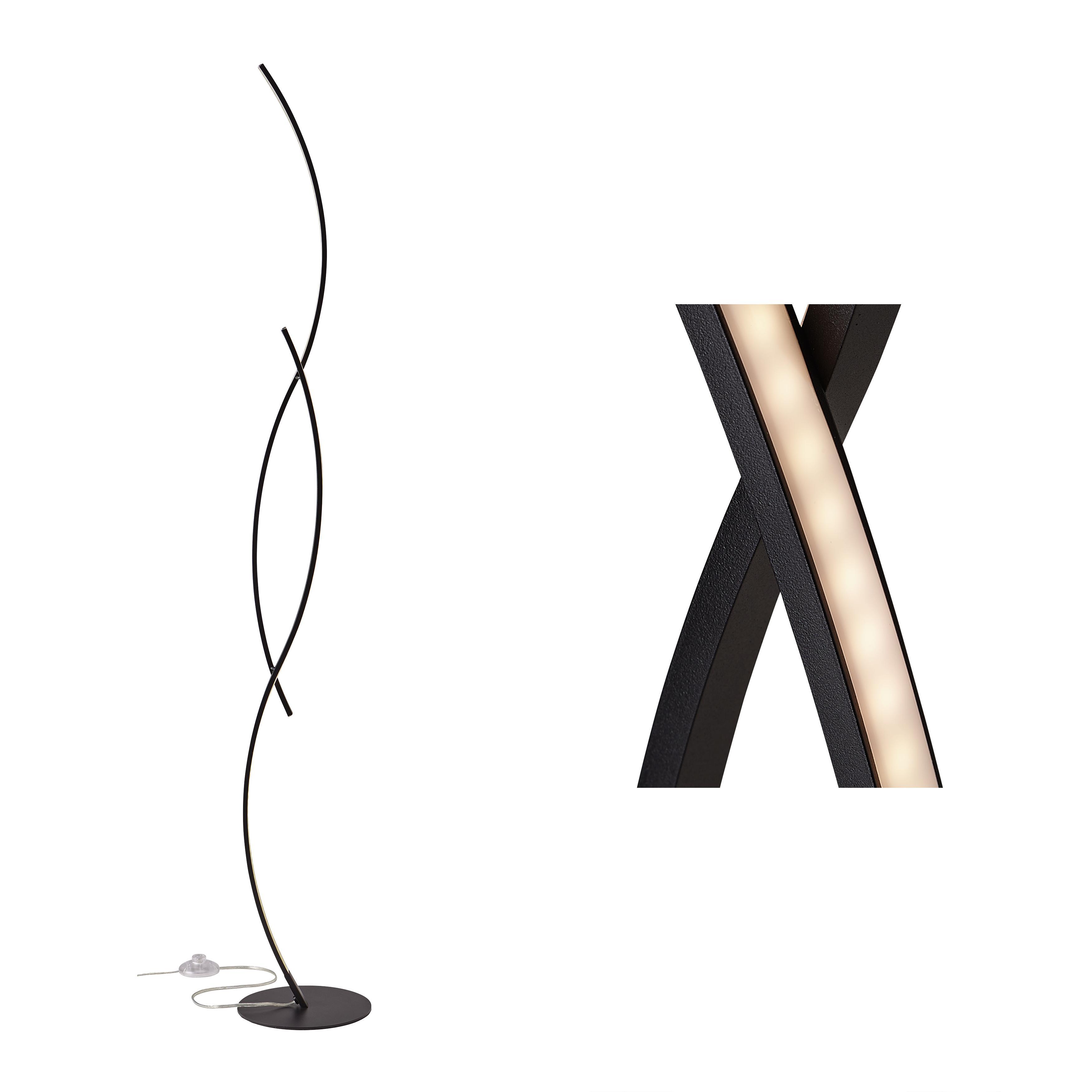 LED-Stehleuchte max. 16 Watt 'Shara' - Schwarz, MODERN, Metall (21/145/21cm) - Bessagi Home