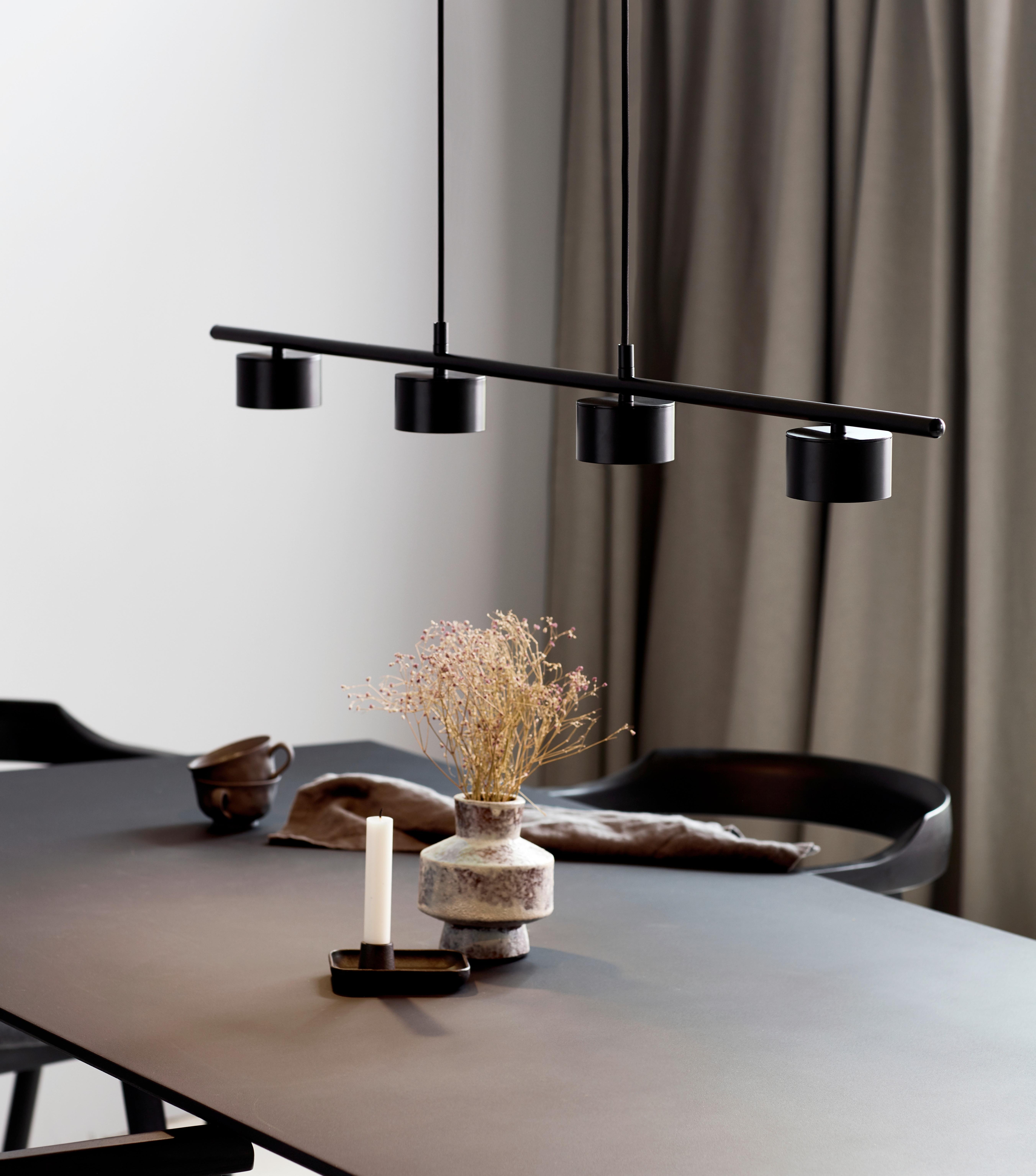 LAMPA WISZĄCA LED 2010813003 CLYDE PELA 4 LINE - czarny, Design, metal (115/8,5cm) - Nordlux
