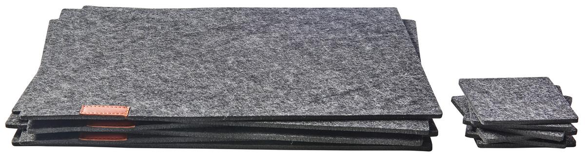 Tischset Felt in Dunkelgrau 12 Stk. - Dunkelgrau, Modern, Textil - Mömax