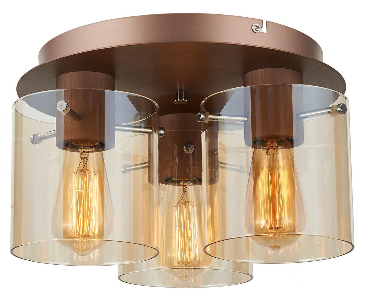 LAMPA SUFITOWA 97164A10 ALESUND - kolor bursztynowy, Design, metal/szkło (35/21,5cm) - Dieter Knoll