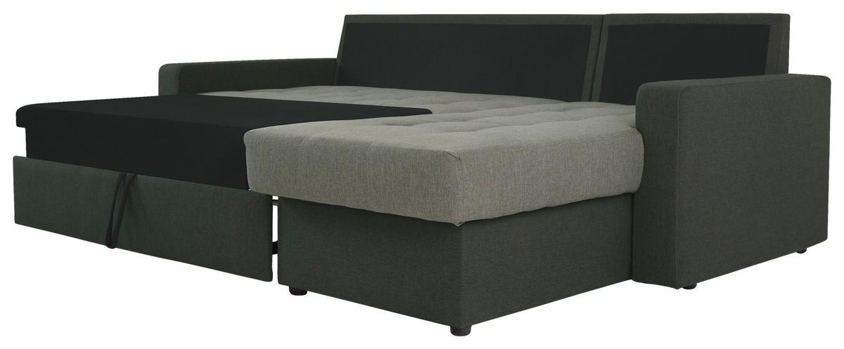 Sedežna Garnitura Atlanta, Z Ležiščem - črna/zelena, Moderno, tekstil (230/160cm) - Modern Living