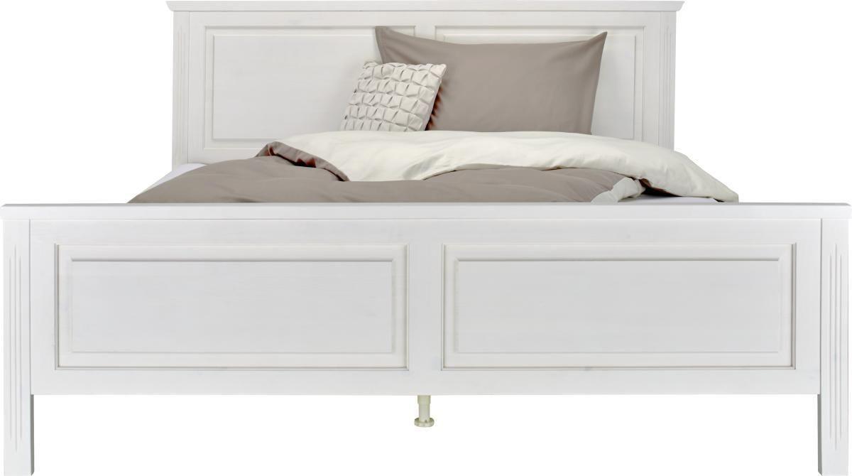 lit in Weiss ca. 180x200cm - blanc, Romantik / Landhaus, bois (180/200cm) - Zandiara