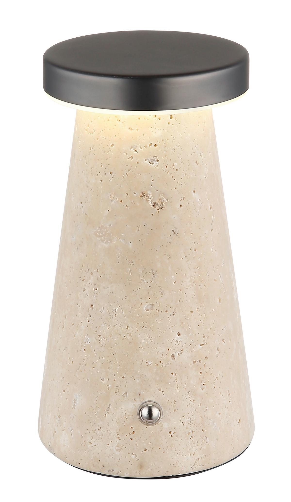 Stolna Punjiva Svjetiljka Adina - bijela/siva, Design, kamen/metal (9/16cm) - Globo