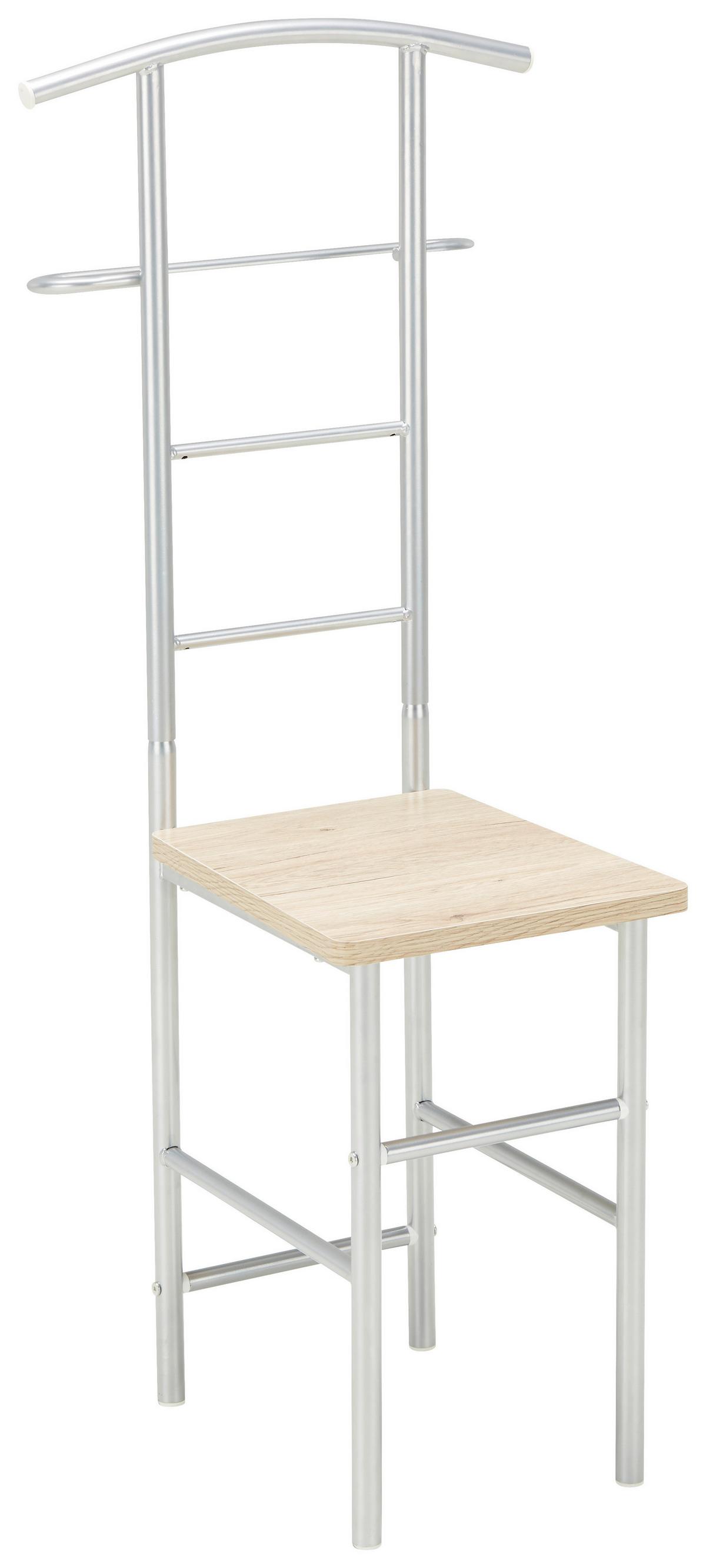 Stander haine RITA - culoare lemn stejar/culoare aluminiu, Modern, metal/material pe bază de lemn (46/109/46cm) - Modern Living