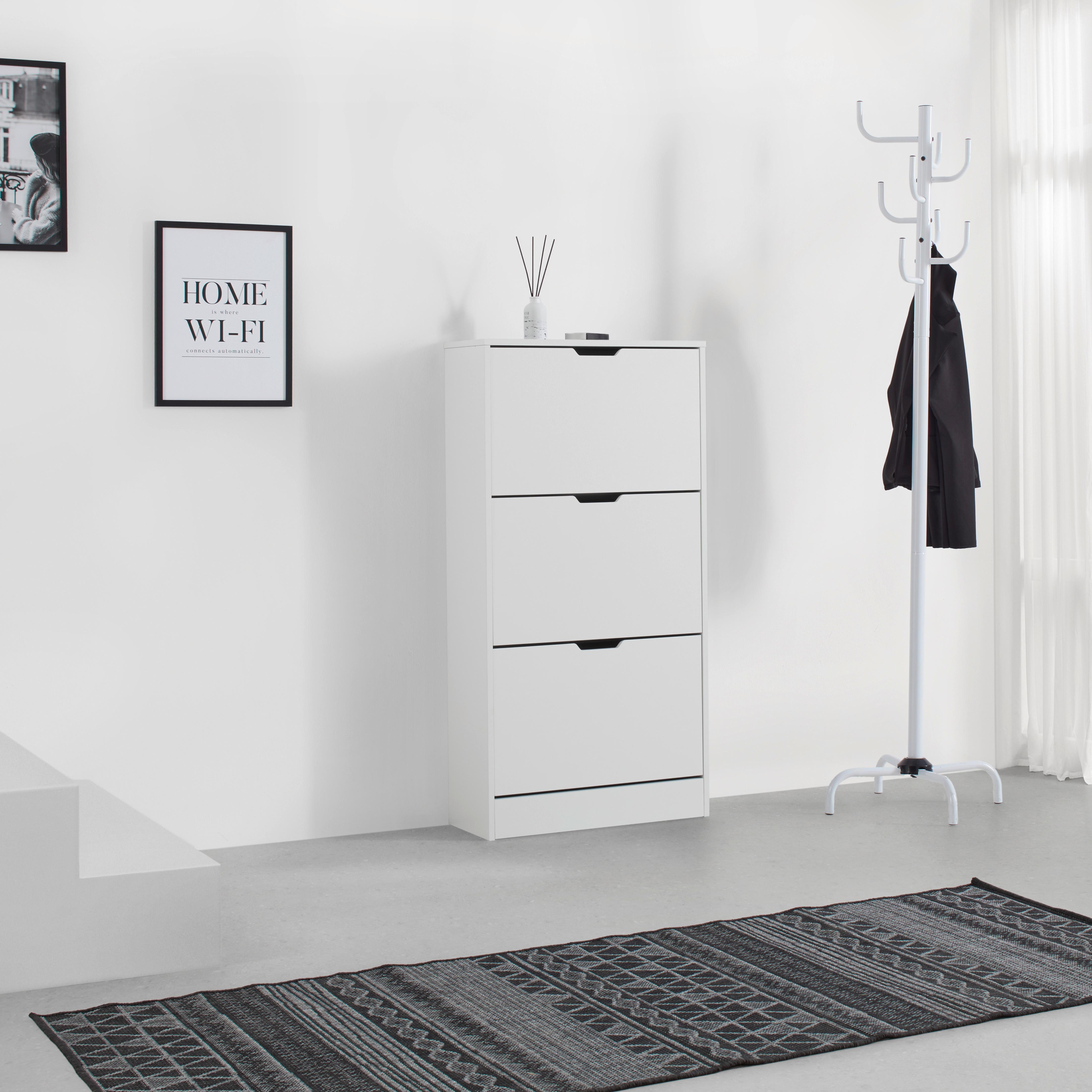 Schuhkipper Rudi in Weiß - Weiß, KONVENTIONELL, Holzwerkstoff (60/118/24cm) - Mömax