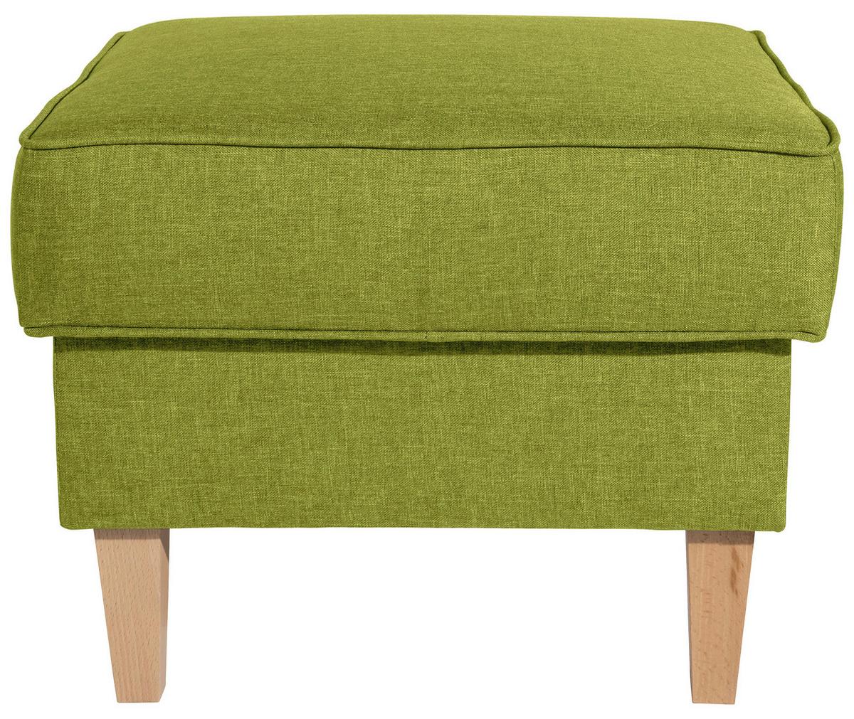 Hocker Lorris Hellgrün Flachgewebe - Buchefarben/Hellgrün, Design, Holz/Textil (53/45/53cm) - Max Winzer