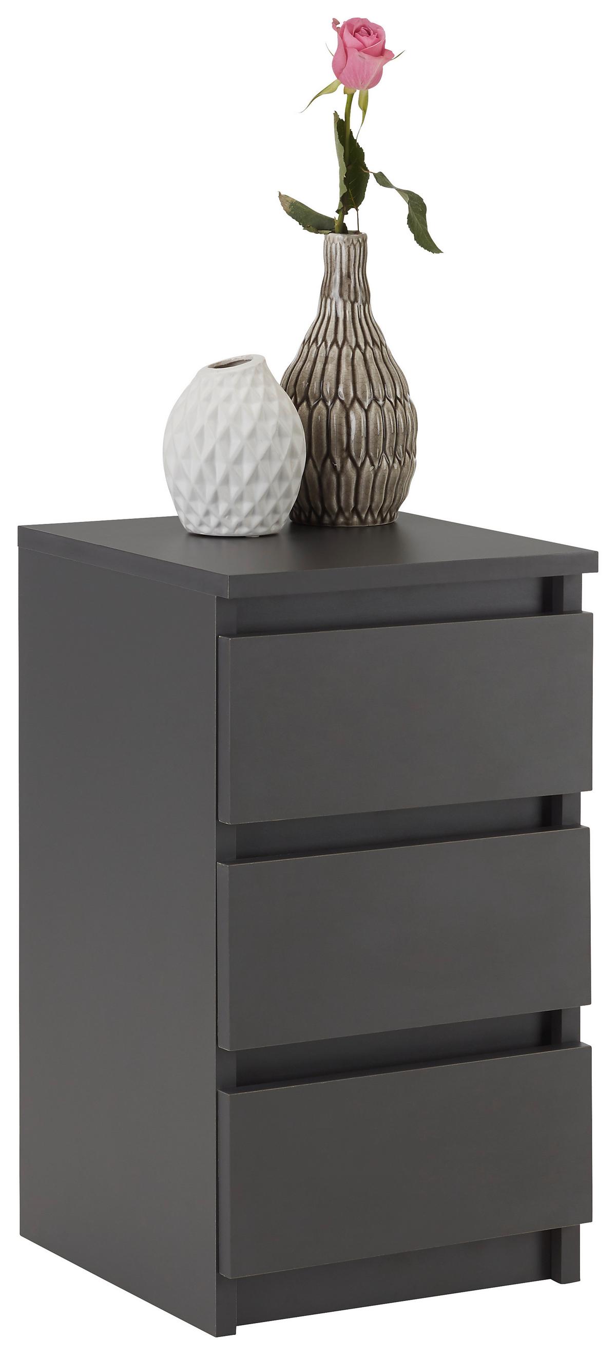 Nočna Omarica Ella, Antracit - antracit, Konvencionalno, leseni material (30/55/31cm)