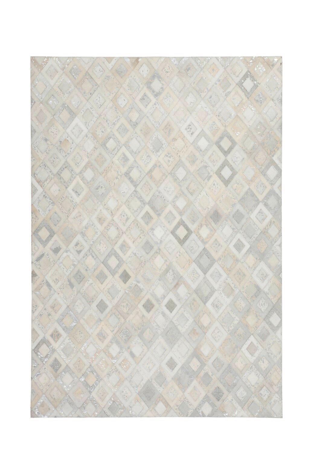 Flachwebeteppich Spark 110 Grau/silber 160x230 - Silberfarben/Grau, Design, Leder (160/230cm) - Kayoom