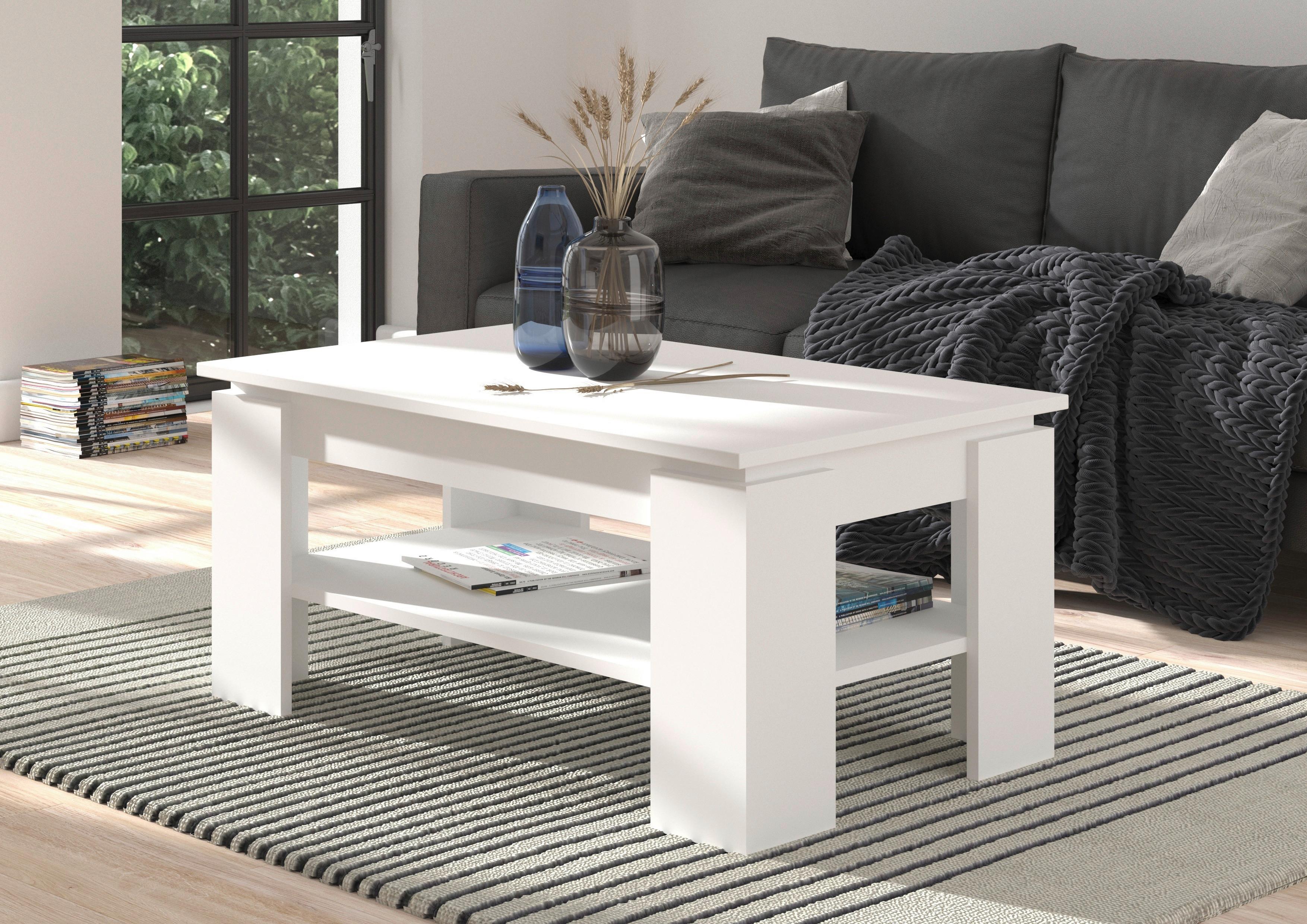 Couchtisch Titan ca. 100x60x45 cm Weiß - Design, Holzwerkstoff (100/60/45cm) - MID.YOU