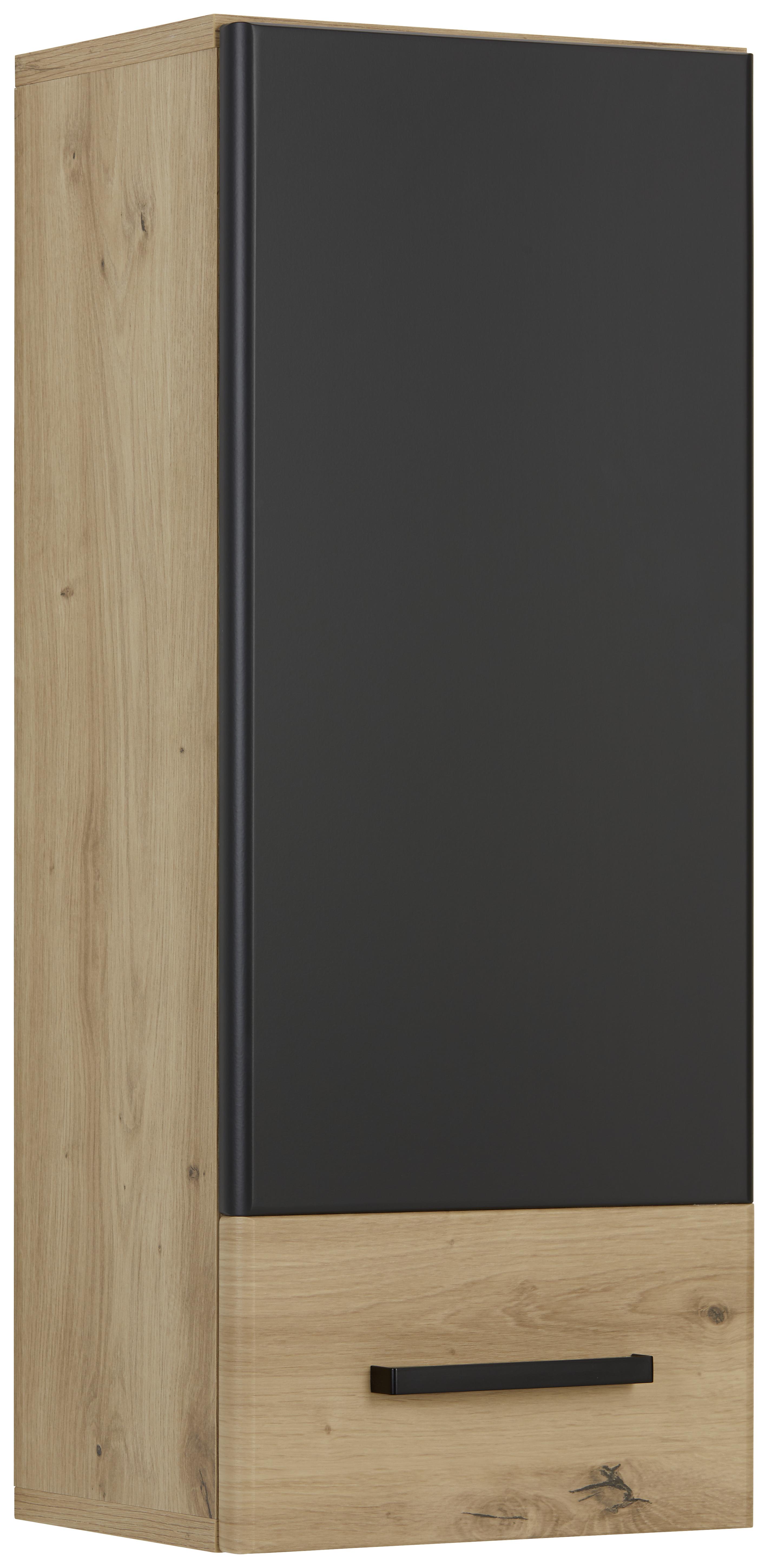 Hängeschrank in Grau/Eichefarben - Eichefarben/Grau, MODERN, Holzwerkstoff/Kunststoff (30/73/23cm) - Mömax
