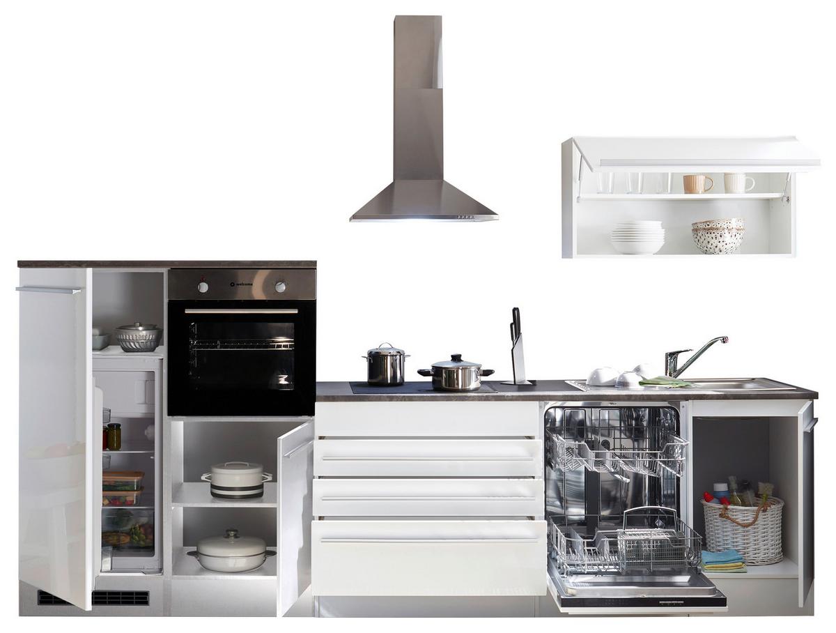 Moderen Kuhinjski Blok Brez Aparatov Welcome Jazz, Bela - bela/visoki sijaj, Konvencionalno, leseni material (320cm) - Modern Living