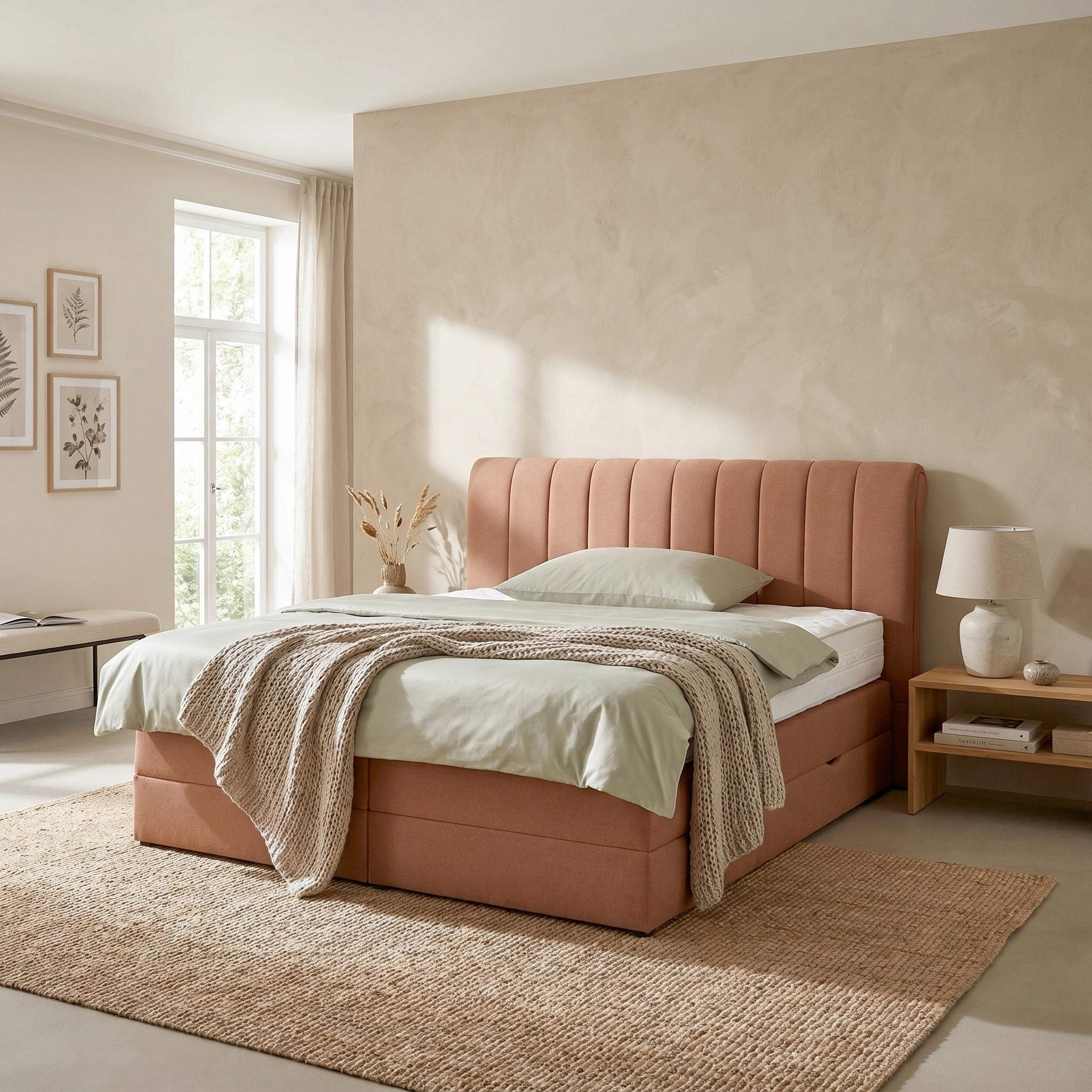 Boxspringbett Belano Rostfarben ca. 180x200cm - Rostfarben, KONVENTIONELL, Holz/Holzwerkstoff (180/200cm) - Premium Living