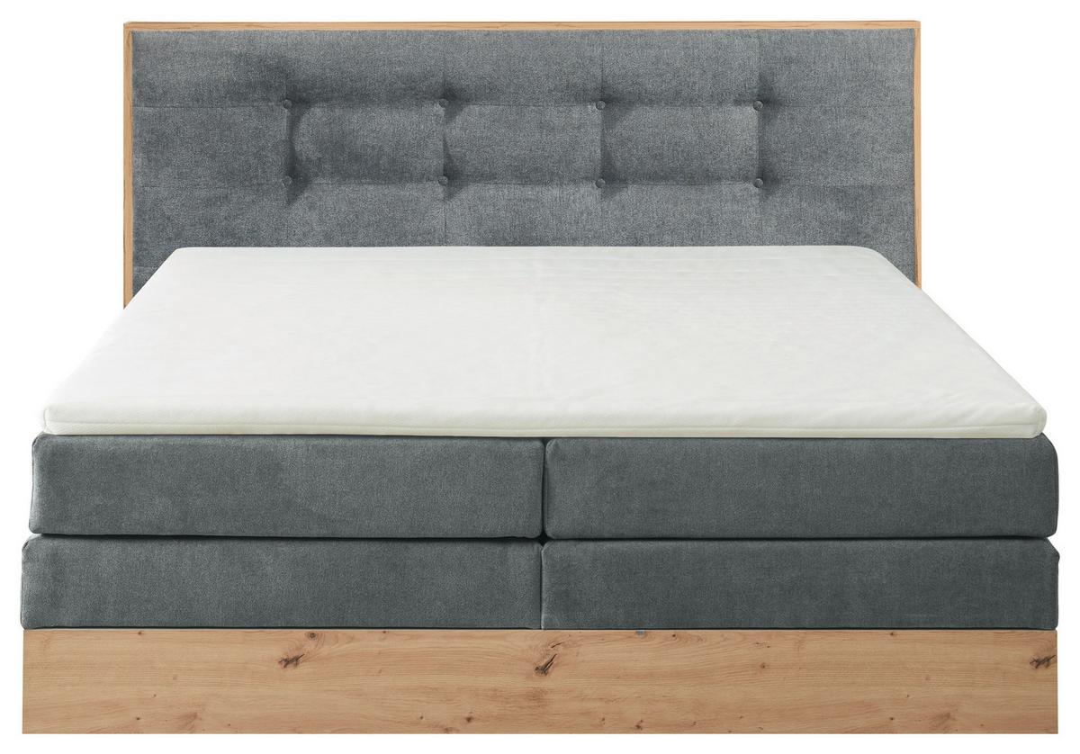 Boxspringbett Preston ca. 180x200 Hellgrau - Hellgrau, MODERN, Holz/Holzwerkstoff (180/200cm) - Livetastic