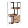 HYLLA QUEENS -EXKLUSIV- - svart/naturfärgad, Modern, metall/trämaterial (90/170/40cm) - Mömax