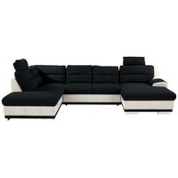 Sedežna Garnitura Seaside, Z Ležiščem, Predalom, Oblika U - barve kroma/črna, Konvencionalno, kovina/tekstil (218/334/165cm) - Premium Living