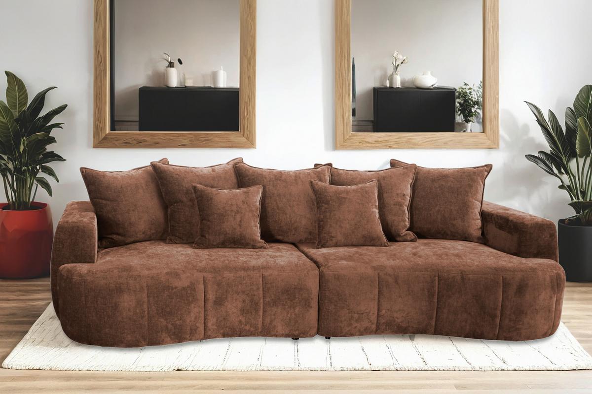 Mega Sofa Berg - boje hrđe/crna, Trend, tekstil/plastika (292/71-99/127cm) - Modern Living