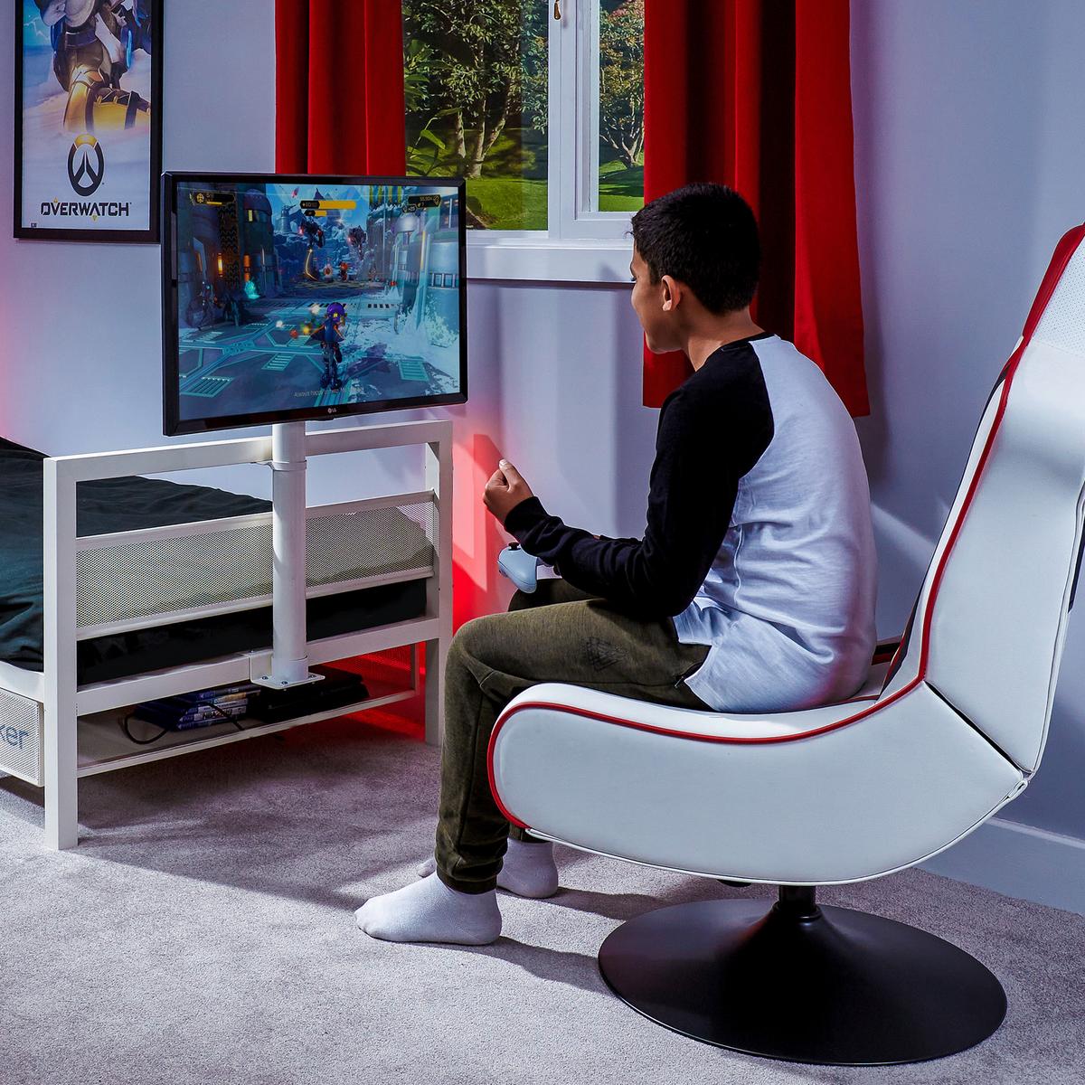 Gamingbett Basecamp 90x190cm Ohne TV Weiß - Weiß, MODERN, Metall (90/190cm) - X Rocker