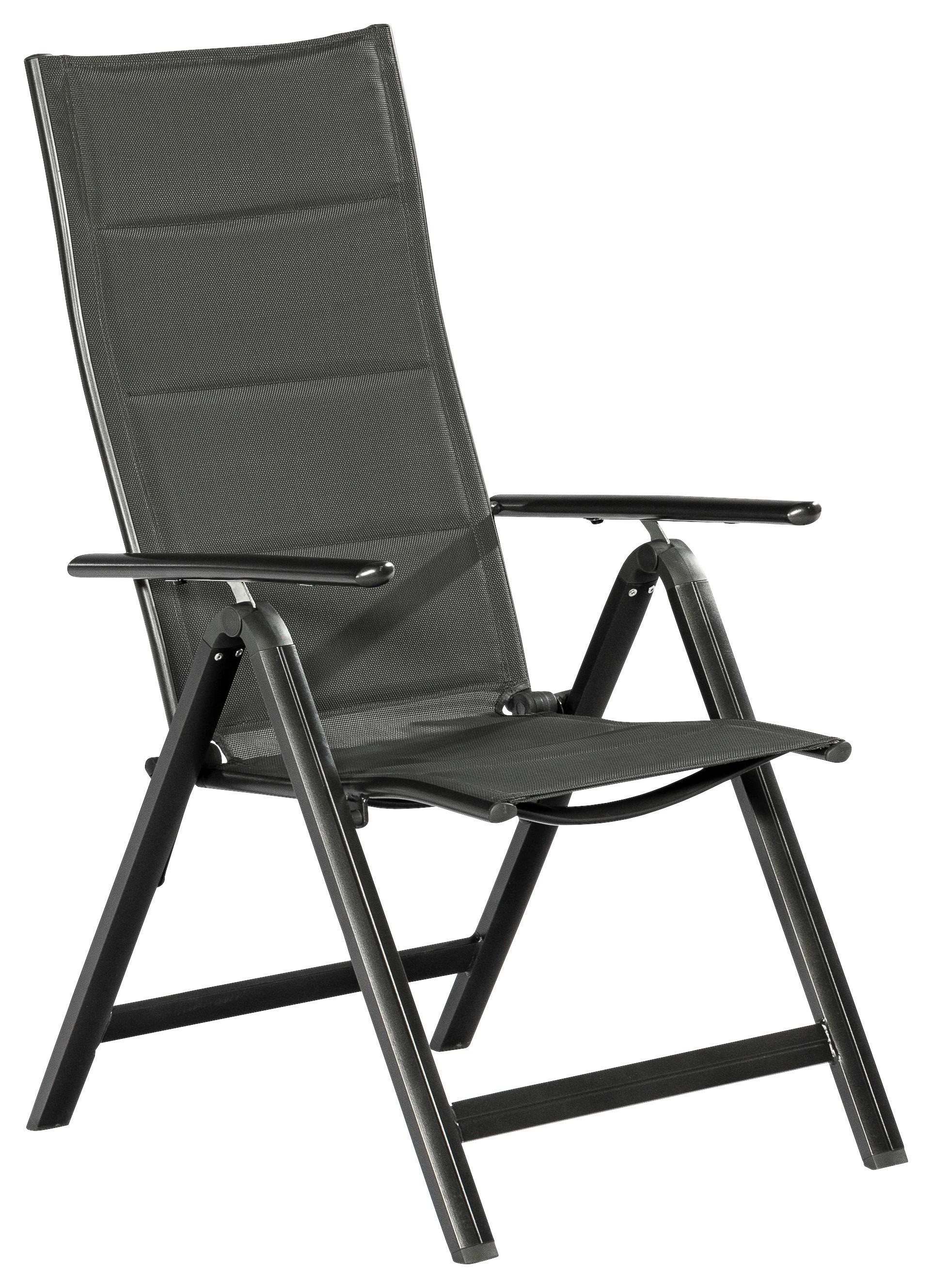 Gartensessel Florenz Graphitfarben Aluminium/Textil - Dunkelgrau/Graphitfarben, KONVENTIONELL, Textil/Metall (63/118/73cm) - Gardenson