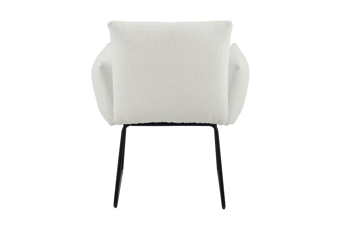 Naslanjač Bouclé, Bela - črna/bela, Moderno, kovina/tekstil (73,5/87/64,5cm) - Livetastic