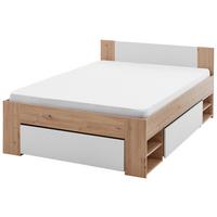 Postelja S Predalom Azurro 2-140 - bela/hrast artisan, Moderno, leseni material (140/200cm) - Mömax