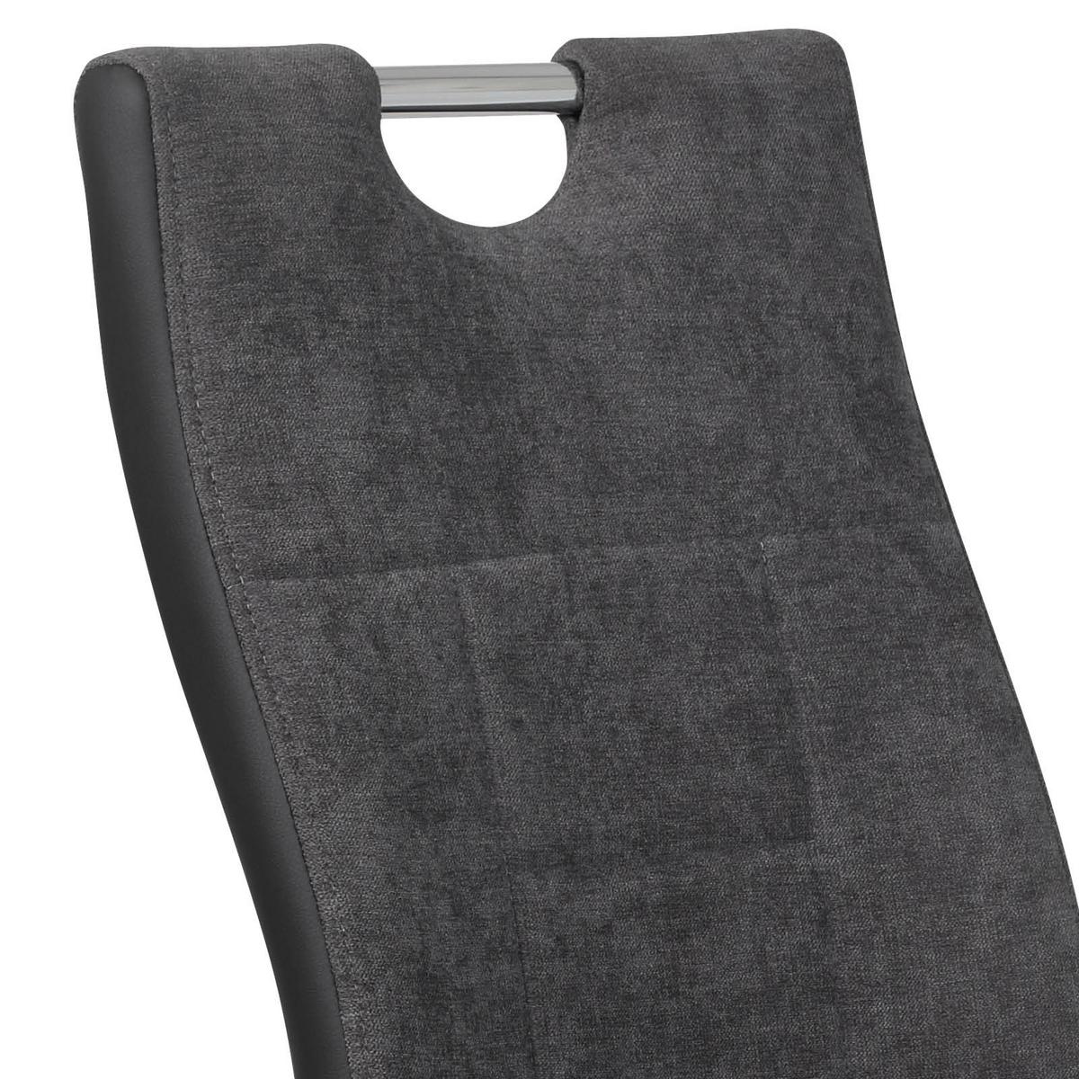 Schwingstuhl Alina 4er-Set Anthrazit Webstoff - Chromfarben/Anthrazit, MODERN, Textil/Metall (43/98/59cm) - MID.YOU