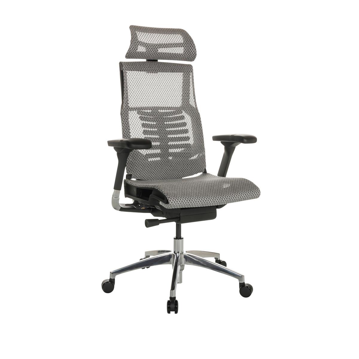 Pisarniški Stol Dynafit Ii, Svetlo Siva - srebrne barve/svetlo siva, Basics, kovina/umetna masa (67/119-135/60cm) - MID.YOU