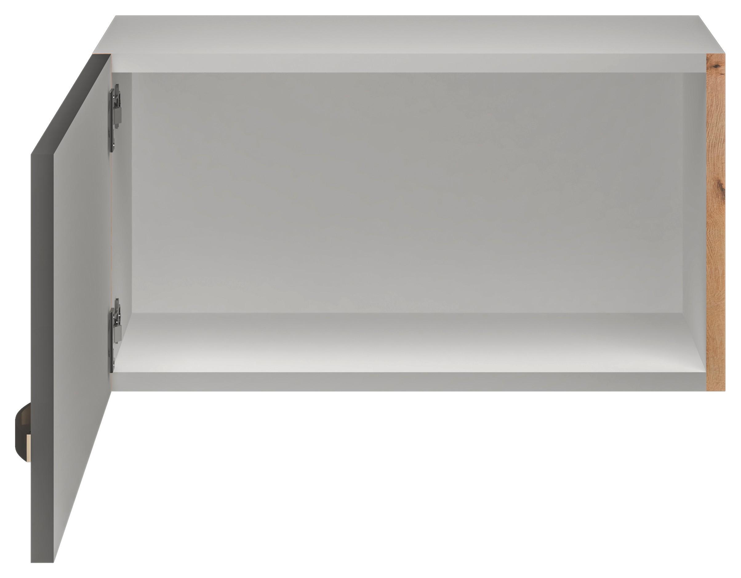 Küchenoberschrank Shadow ca. 60x32x32 cm Grau/Eiche - Edelstahlfarben/Dunkelgrau, MODERN, Holzwerkstoff/Metall (60/32/32cm) - FlexWell
