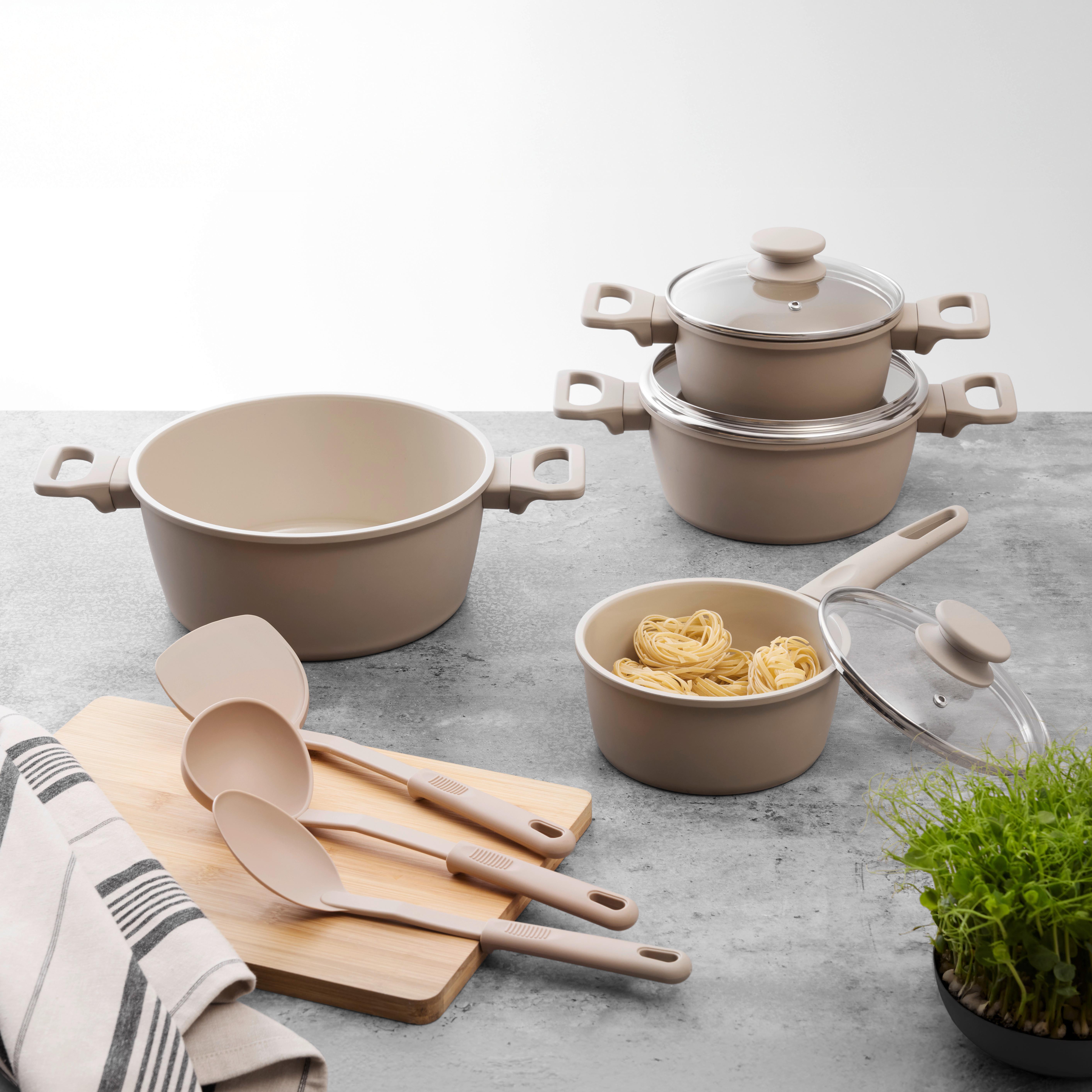 GRYT- OCH KASTRULLSET JOHANNA - klar/beige, Modern, metall/glas - Mömax