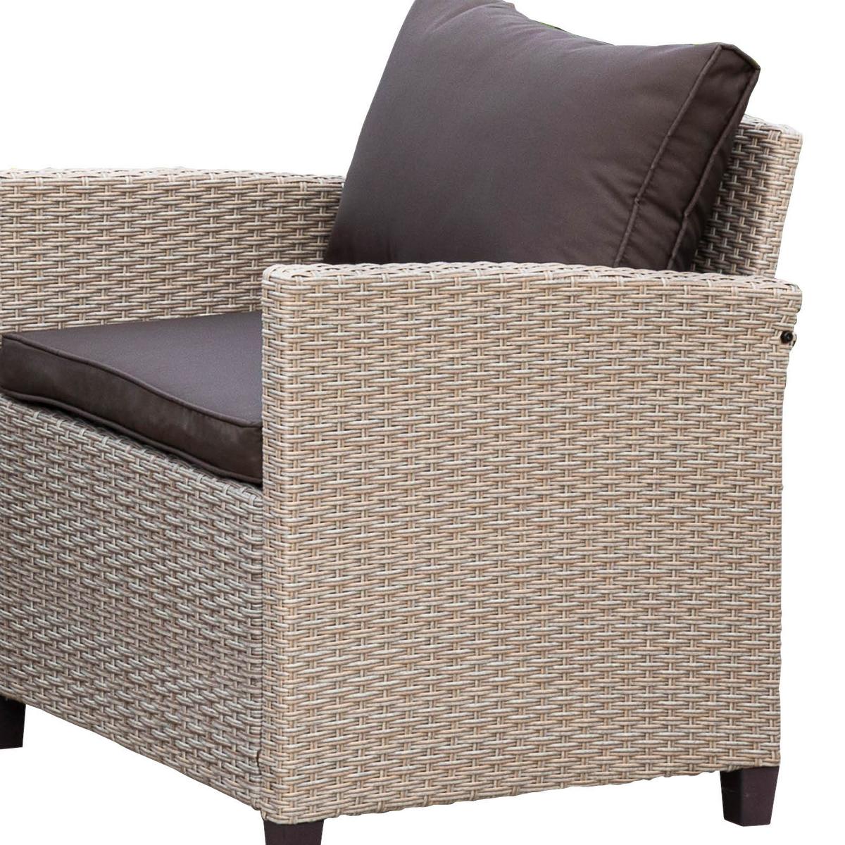 Lounge Garnitura Palma, 5-Delno, Blazine - temno rjava/naravne barve, Konvencionalno, kovina/umetna masa (239/170cm) - Gardenson