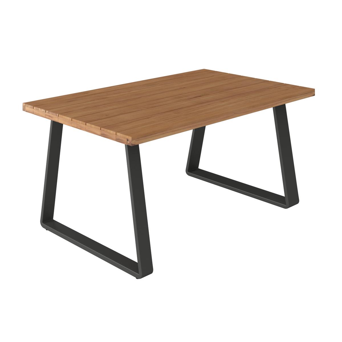 Dining-Loungeset Alexa Holz Outdoorstoff/Metall +Abdeckung - Anthrazit/Creme, MODERN, Holz/Textil (208,5/81/85,5cm) - Bessagi Garden