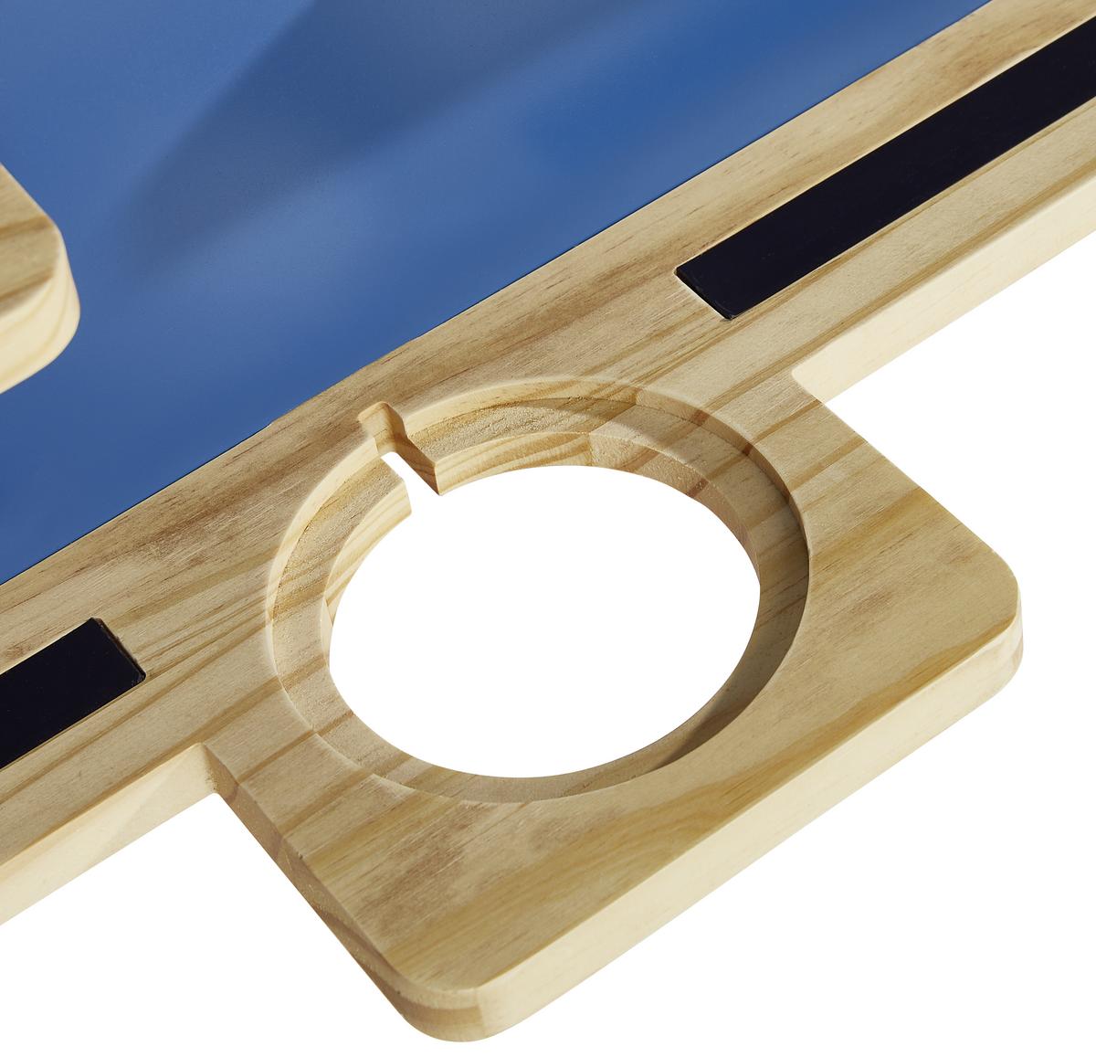 REGAŁ ŚCIENNY K011 - TREND - - kolor naturalny/niebieski, Trend, materiał drewnopochodny/drewno (56/43/15cm) - Ben'n'jen