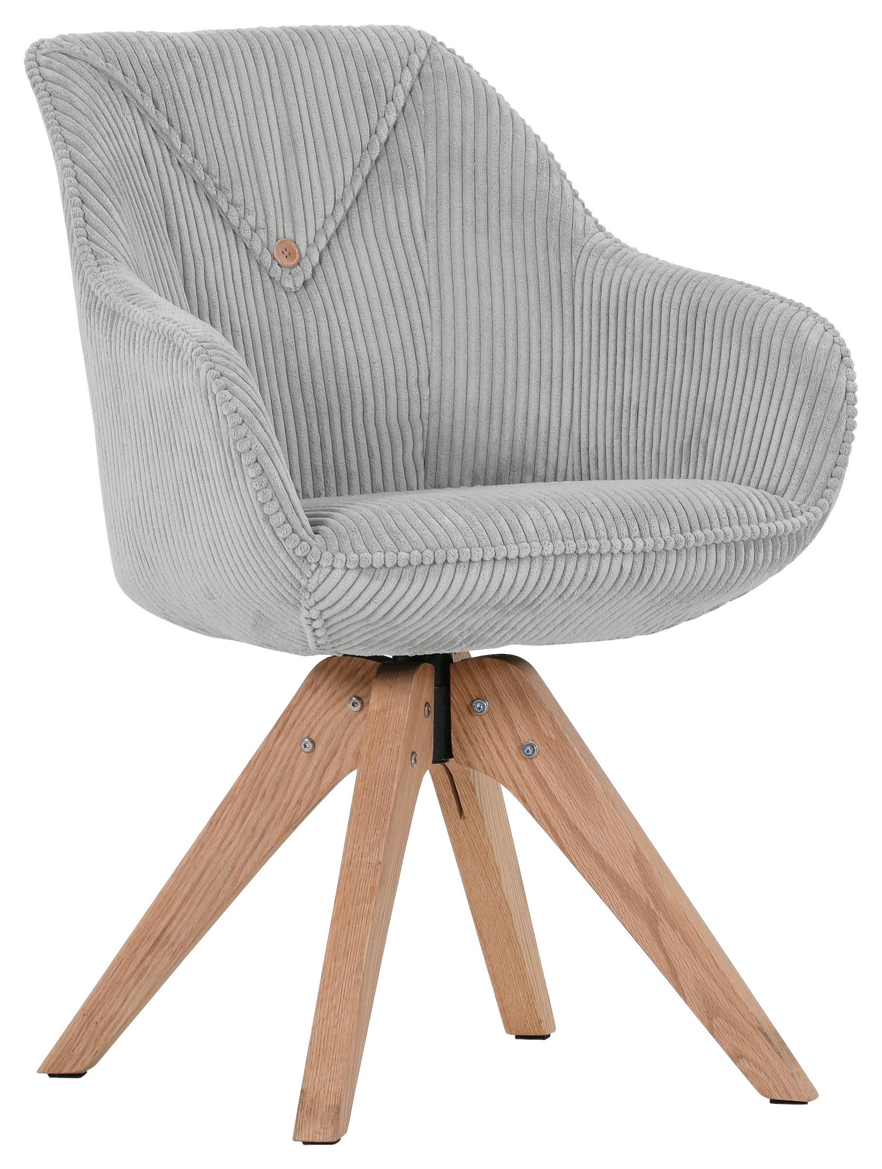 KRZESŁO Z PODŁOKIETNIKAMI EASY - kolor naturalny/jasnoszary, Konventionell, tkanina/drewno (60/83/65cm) - Landscape