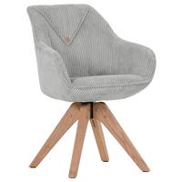 KRZESŁO Z PODŁOKIETNIKAMI EASY - kolor naturalny/jasnoszary, Konventionell, tkanina/drewno (60/83/65cm) - Landscape