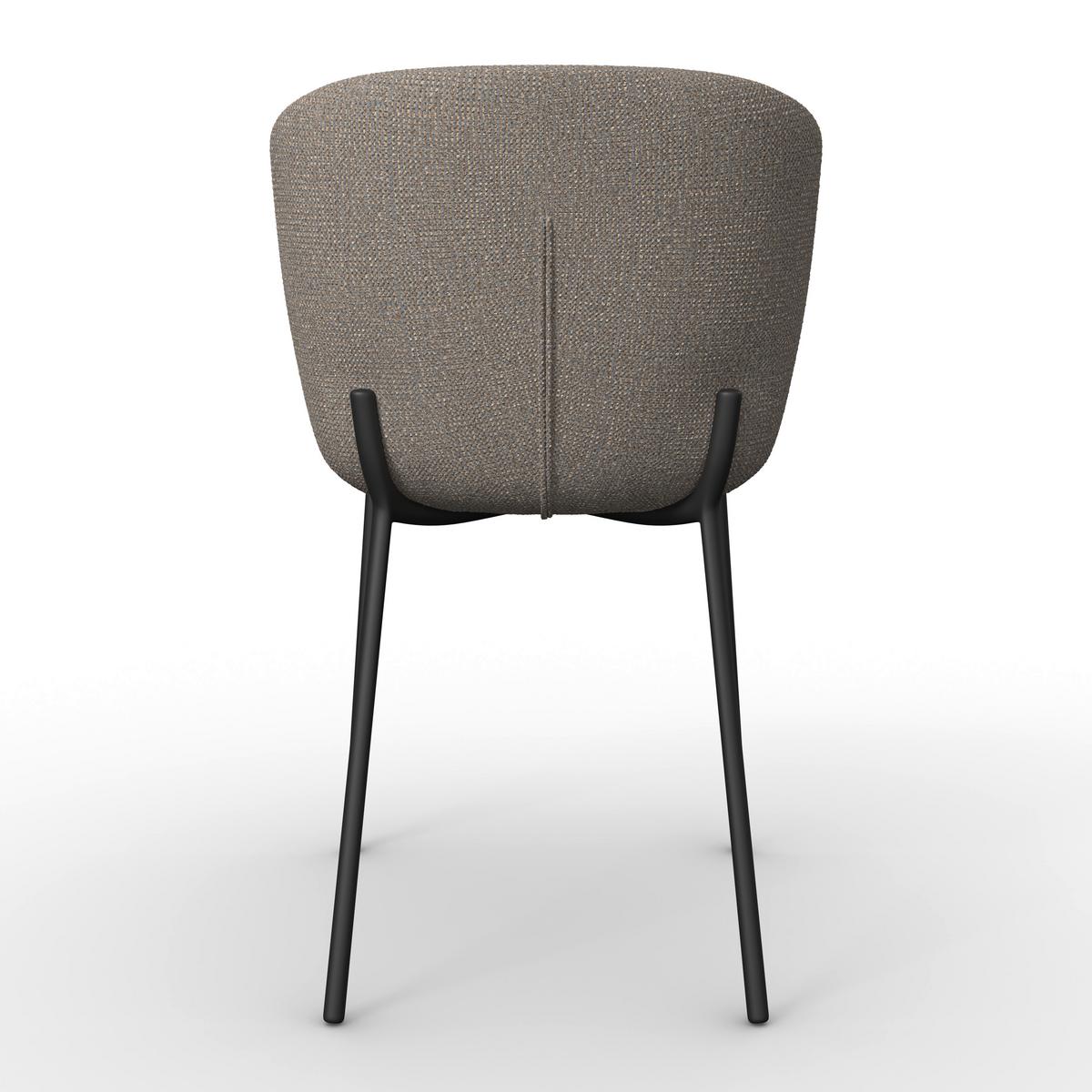 Stuhl Noemie Braun Chenille Gepolstert - Schwarz/Braun, MODERN, Holz/Textil (49/81/54cm) - Bessagi Home