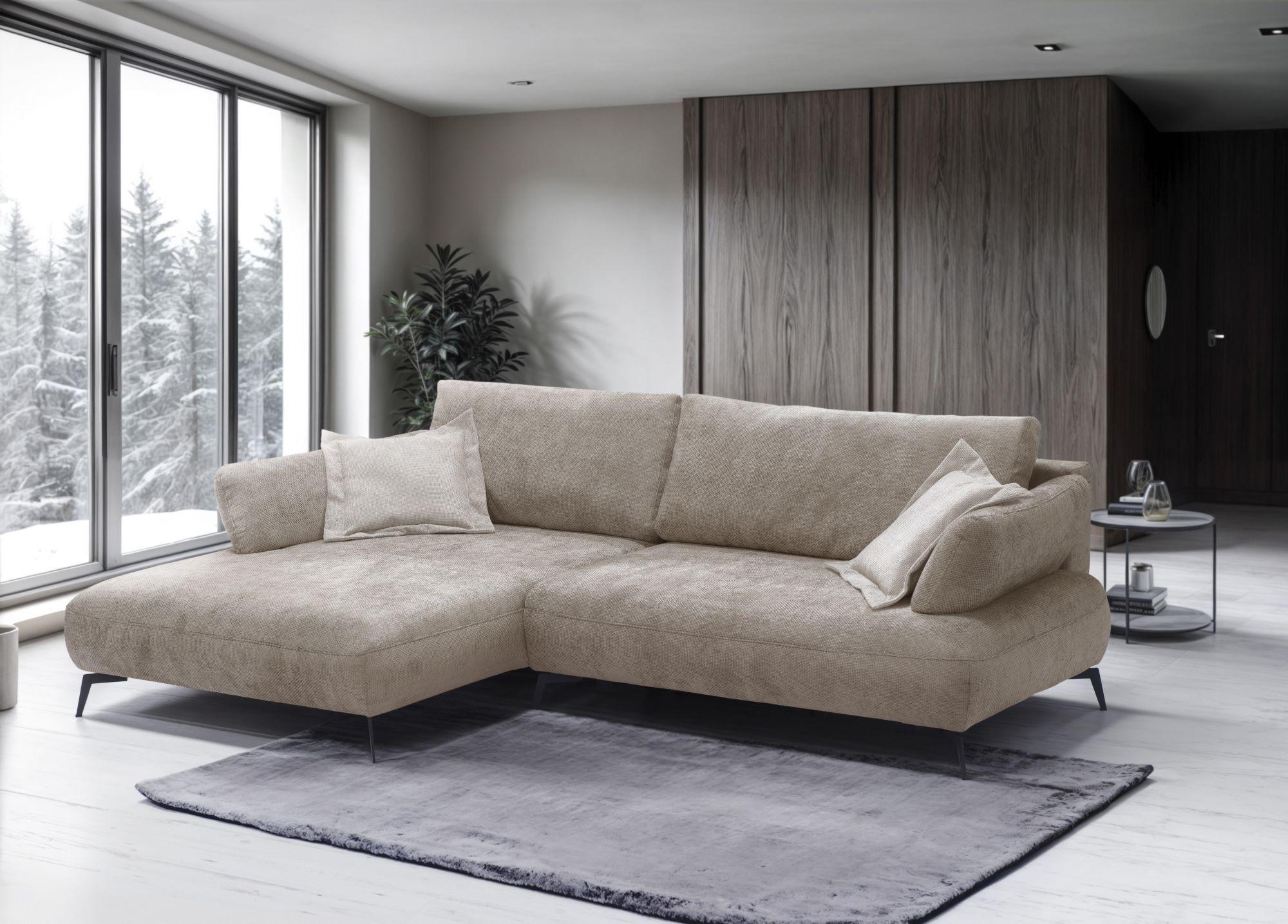 Kutna Garnitura Madison - svijetlo smeđa/crna, Moderno (186/92/284cm) - Modern Living