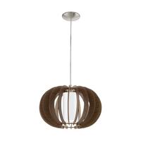 Hängeleuchte 95591* Stellato 3 - Weiss/Braun, Natur, Glas/Holz (40/130cm) - Eglo