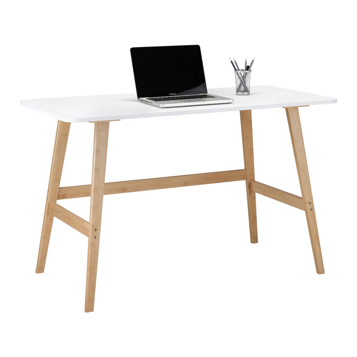 Íróasztal Phil - natúr/fehér, Modern, faalapú anyag/természetes anyagok (120/75/60cm) - Mömax