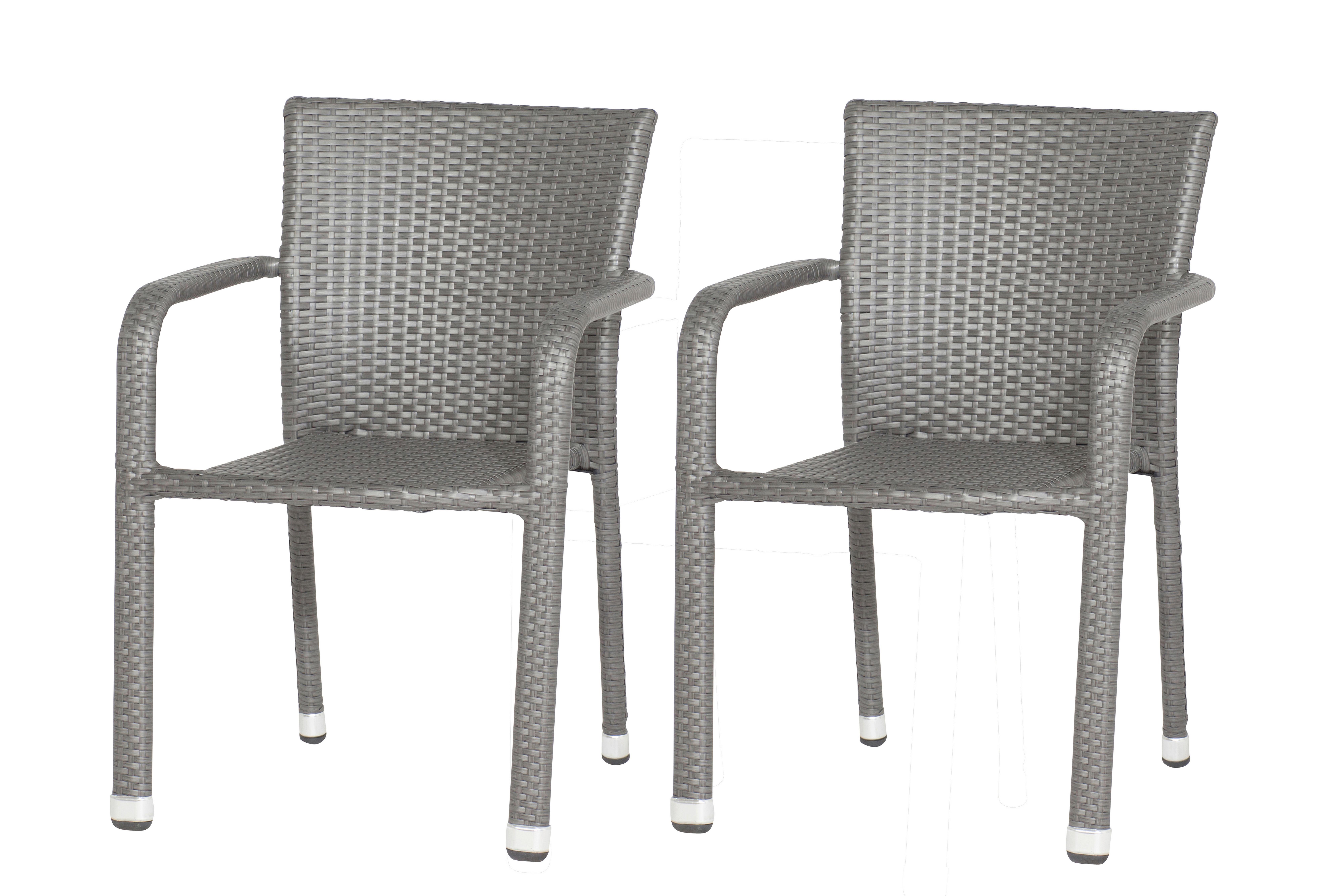 GARTENSESSEL-SET MINAS SESSEL-SET 2ER - Grau, MODERN, Kunststoff/Metall (56/83/60cm) - Gardenson