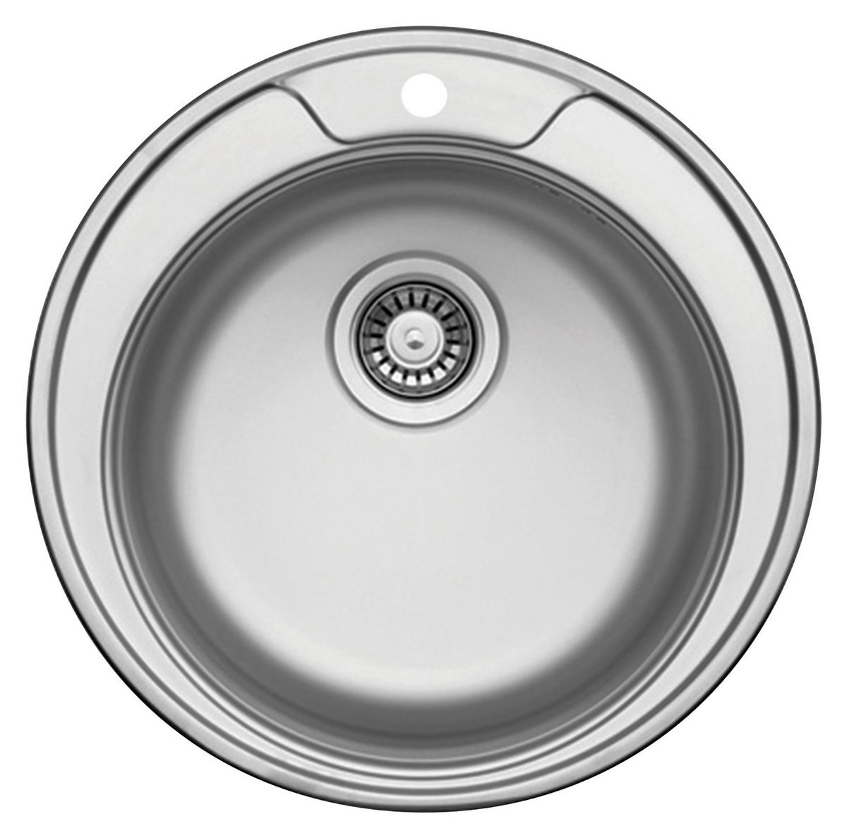 Spüle Basic Round45S, aus Edelstahl - Edelstahlfarben, Metall (49cm) - HKT