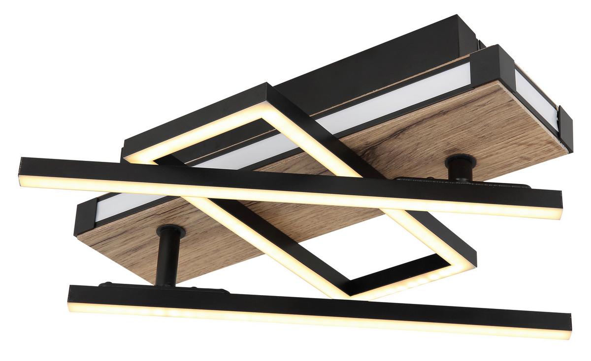 Led Mennyezeti Lámpa 67299d2 - sötétbarna/fekete, Design, műanyag/faalapú anyag (68/46/12cm) - Globo