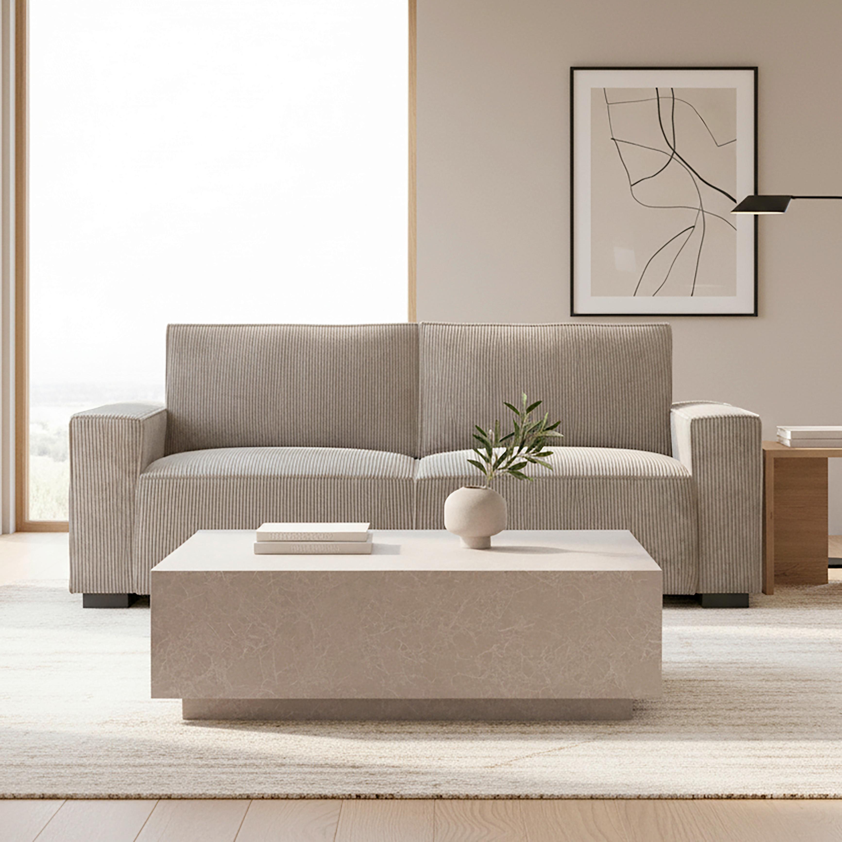 3-SITS SOFFA LIAM - beige/svart, Modern, trä/textil (210/84/90cm) - Bessagi Home