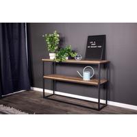 BEISTELLTISCH RISE - Schwarz/Braun, Design, Holzwerkstoff/Metall (110/30/80cm) - Livetastic